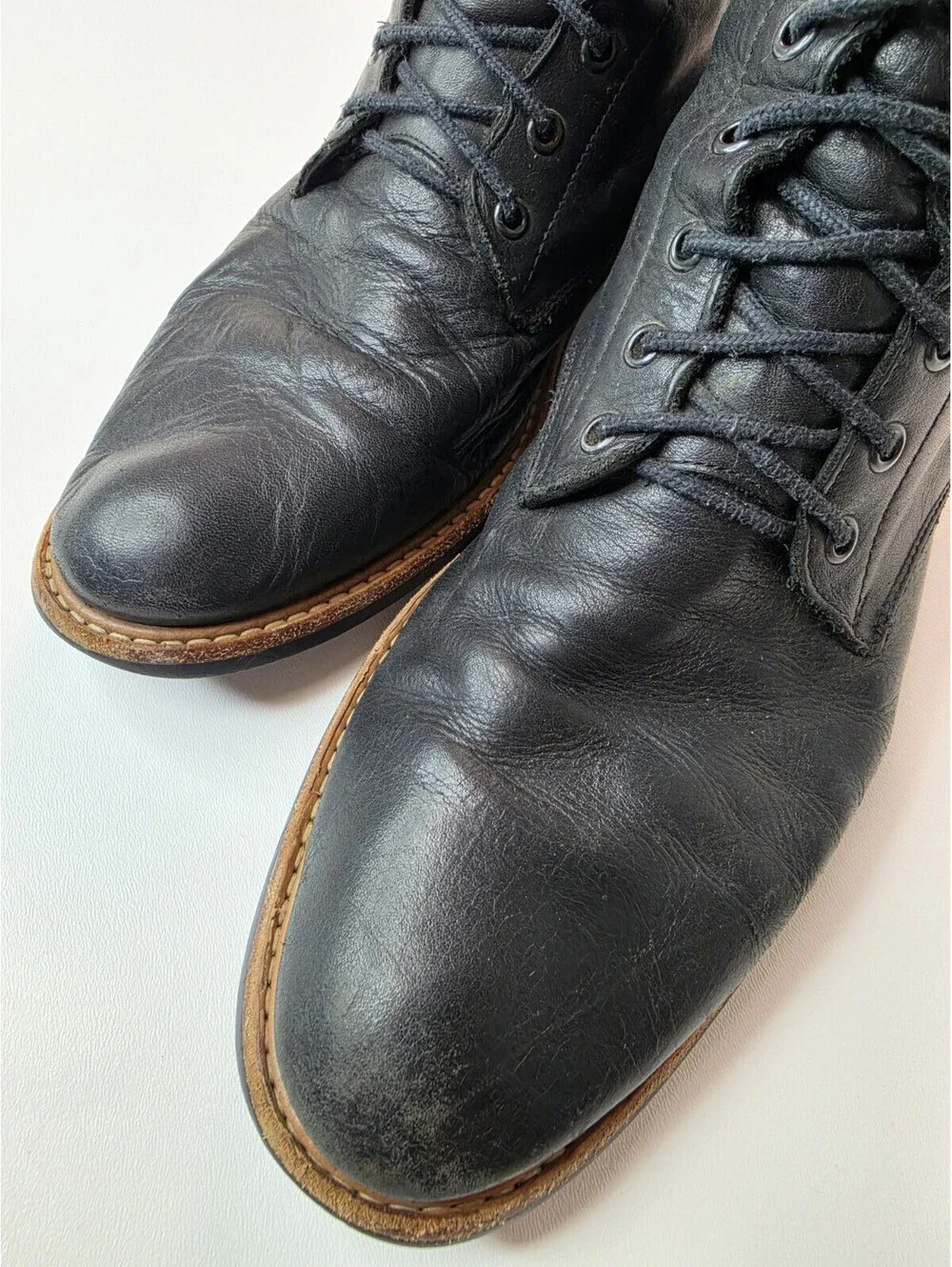 Nisolo Andres Black Soft Leather High Top Lace Up Boots Mens Size 11.5